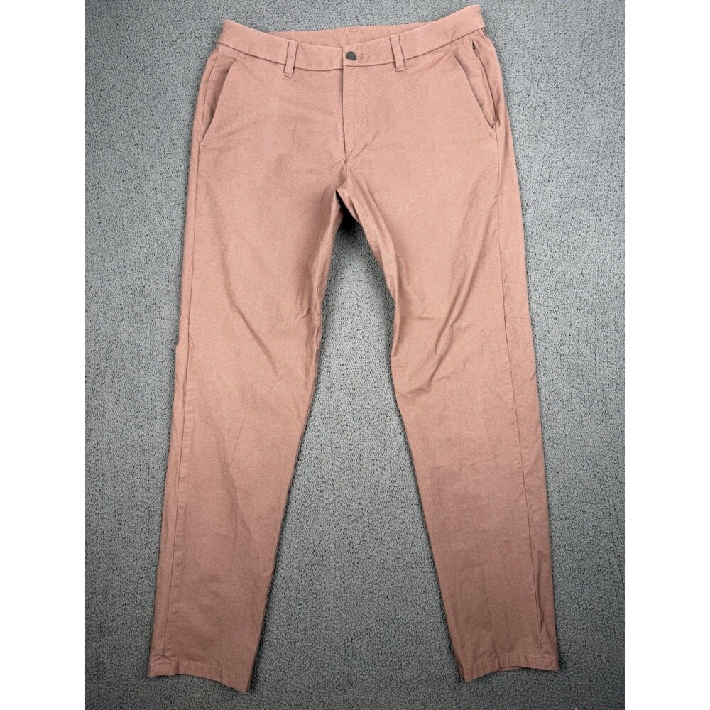 Lululemon Commission Pants Mens 30 Pink Earth Color Clay Slim Fit Straight Leg - Picture 3 of 9